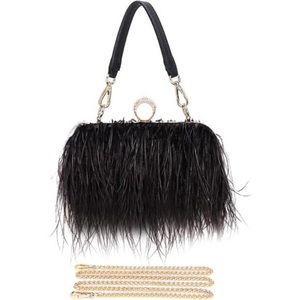 Purse Feather Clutch Feather Bag Handbags Ostrich Pink Feather Purse Ostrich